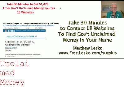 unclaimed Money From Foreclosure